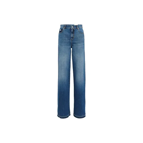 High Street Embroidery Vintage Washed Old Yellow Micro Flared Jeans