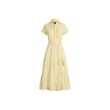 Polo Ralph Lauren Short Sleeved Dress Women's Cream Yellow