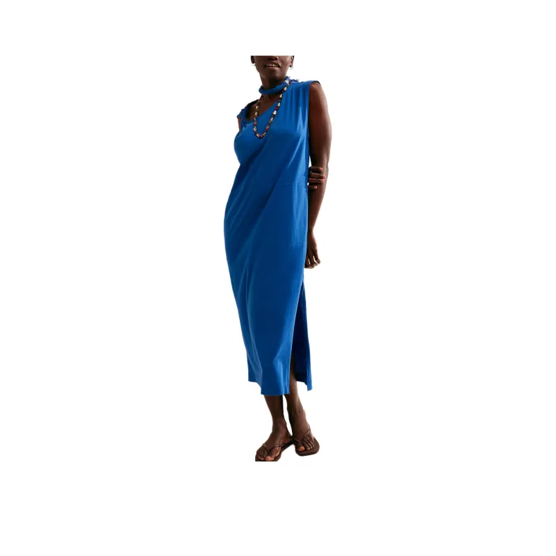 FREE PEOPLE Drew Tee Midi Sleeveless Dress Women's True Blue/Pure Blue-0