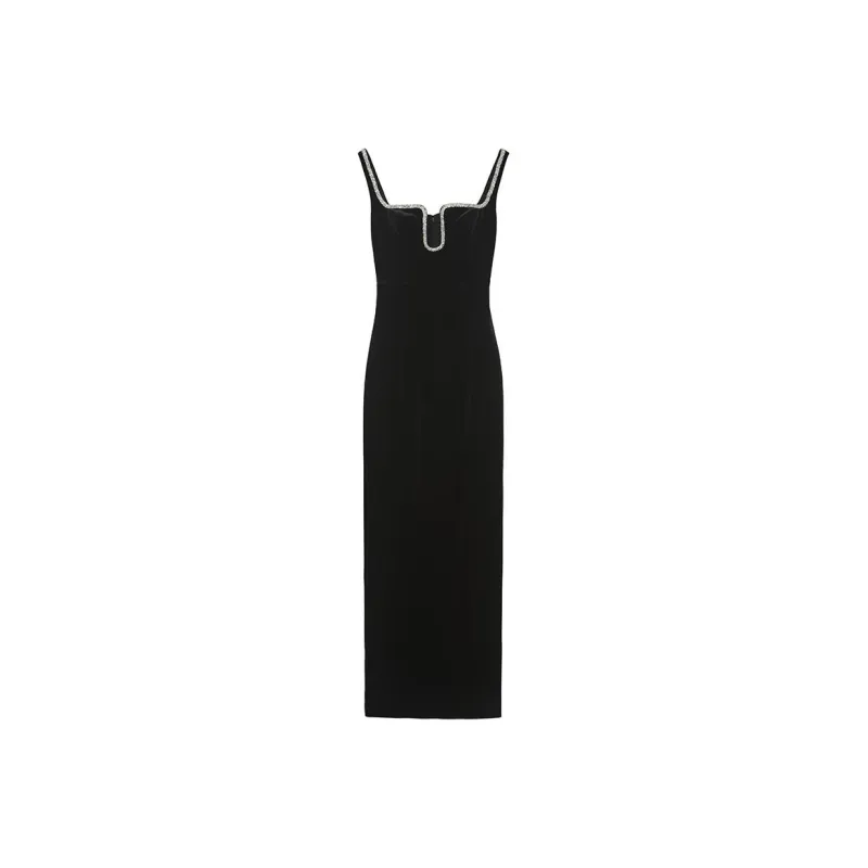 Self portrait Slip Dress Women's Classic Black-0