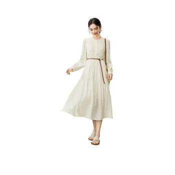 SENTUBILA Long Sleeved Dresses Women's Apricot