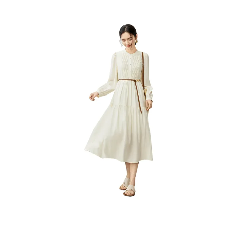 SENTUBILA Long Sleeved Dresses Women's Apricot-0