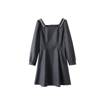 Mo Han Yi Mei Long Sleeved Dresses Women's Gray