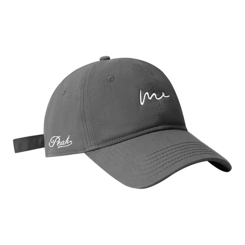 PEAK Polyester Baseball Caps Unisex White/Black/Gray/Khaki/Burgundy-4