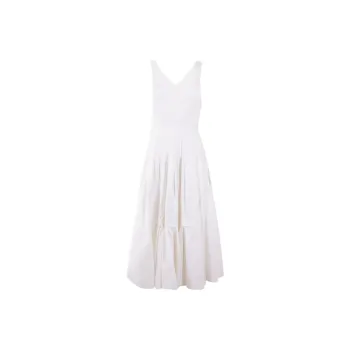 Alaia V-Neck Striped Midi Dress