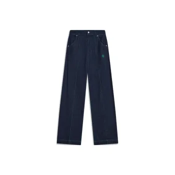 LiNing Chinese Culture Series Jeans Women's Dark Denim Blue