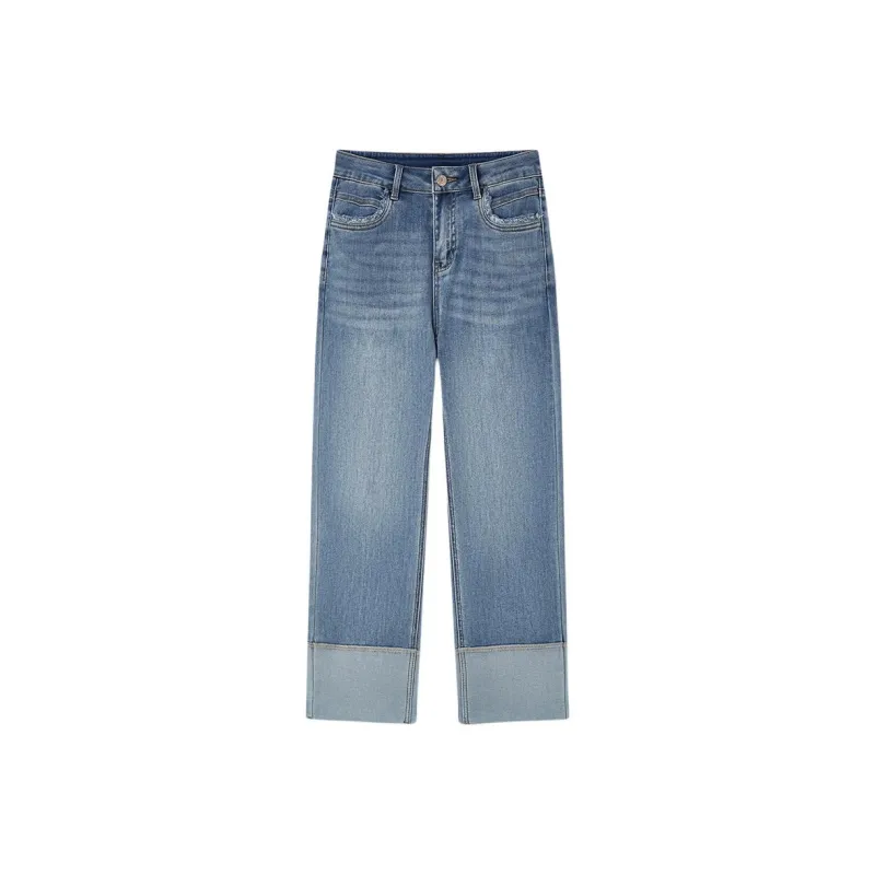 EICHITOO Jeans Women's Blue Trim-0