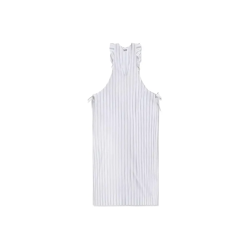 GANNI Sleeveless Dresses Women's White Gray-0