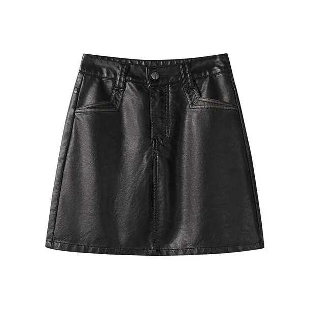 FAIRWHALE Leather Long Skirts Women's-5