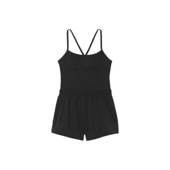 Victoria's Secret PINK ULTIMATE RUNSIE/Pe Black Jumpsuit Women's Pure Black