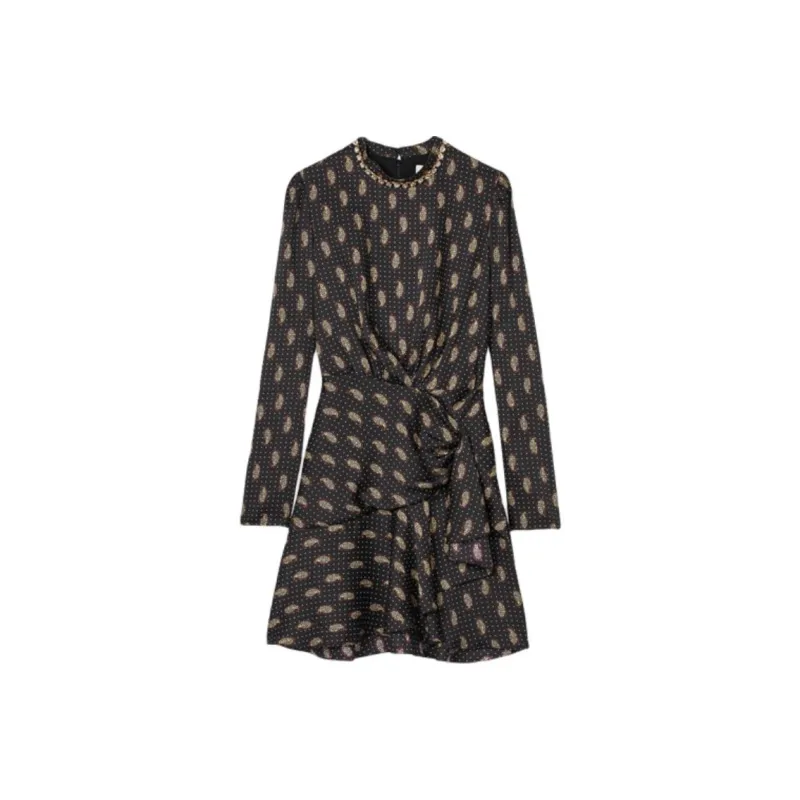 Sandro Paisley print Satin Dress-0