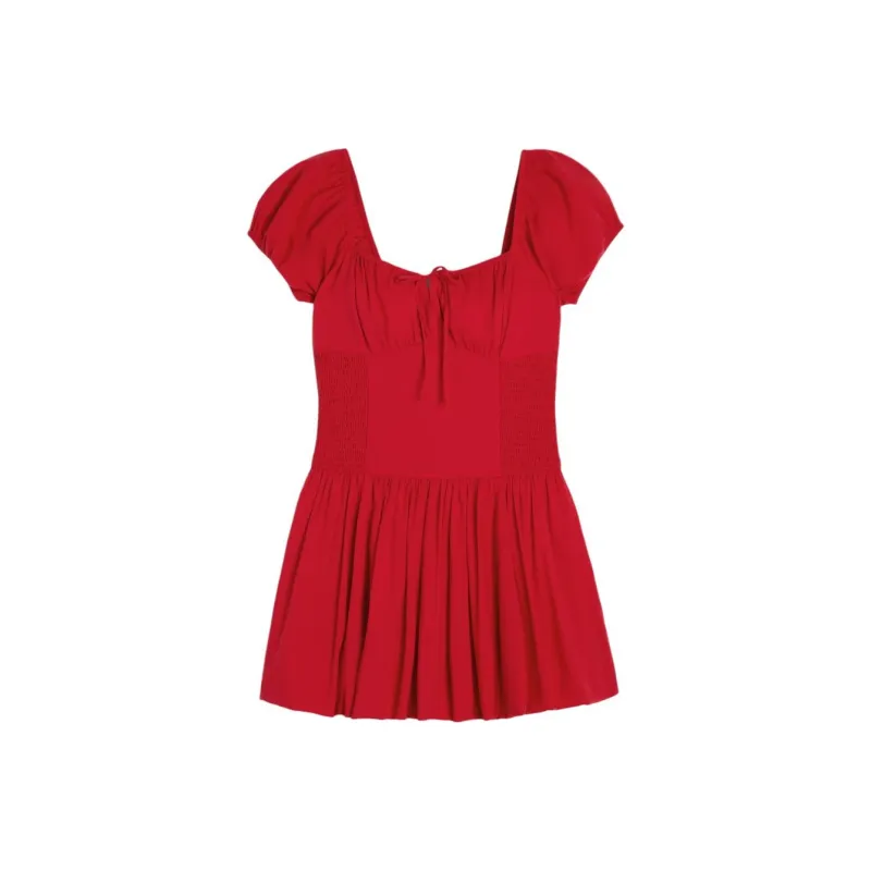 Hollister Short Sleeved Dresses Women's Red-0
