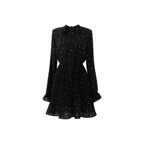 SOON FLOWER Long Sleeved Dresses Women's Black