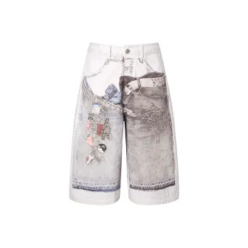 ROCAWEAR Casual Shorts Unisex White Denim