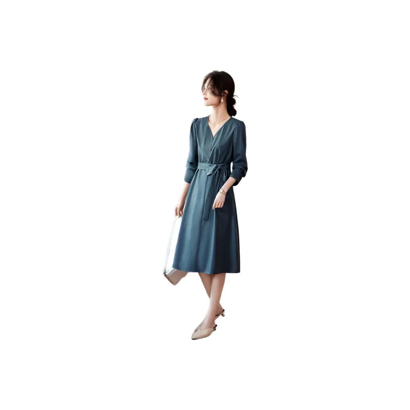 XWI Long Sleeved Dresses Women's Peacock Blue-0