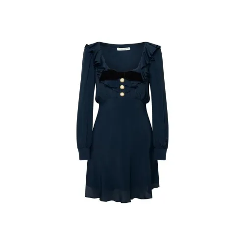 Alessandra Rich Ruffle Detailed Scoop Neck Mini Dress