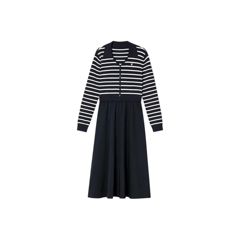PSALTER Long Sleeved Dress Women's Navy Blue-0