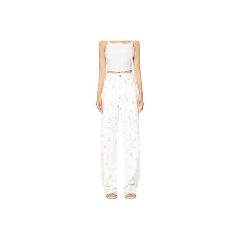 Kazakhstan Jeans Women's Floral White