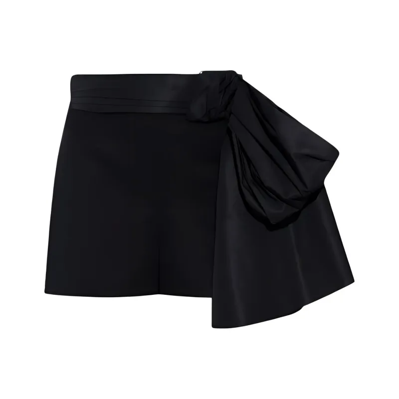 Alexander McQueen Bow Detailed High Waist Shorts-0