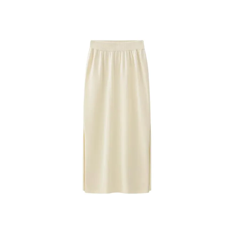 VIKTORIACHAN Knit Long Skirts Women's Ecru-0