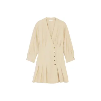 Sandro Long Sleeved Dresses Women's Beige Yellow