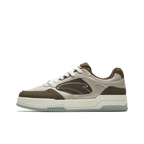 Anta Slip Resistant Lightweight Height Increasing Low Top Skateboard Shoes Men's Taupe