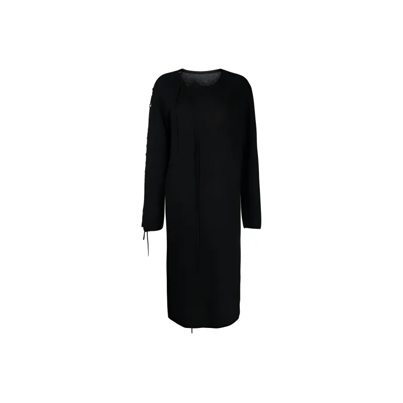 Yohji Yamamoto Tie detail Long sleeve Midi Dress-0