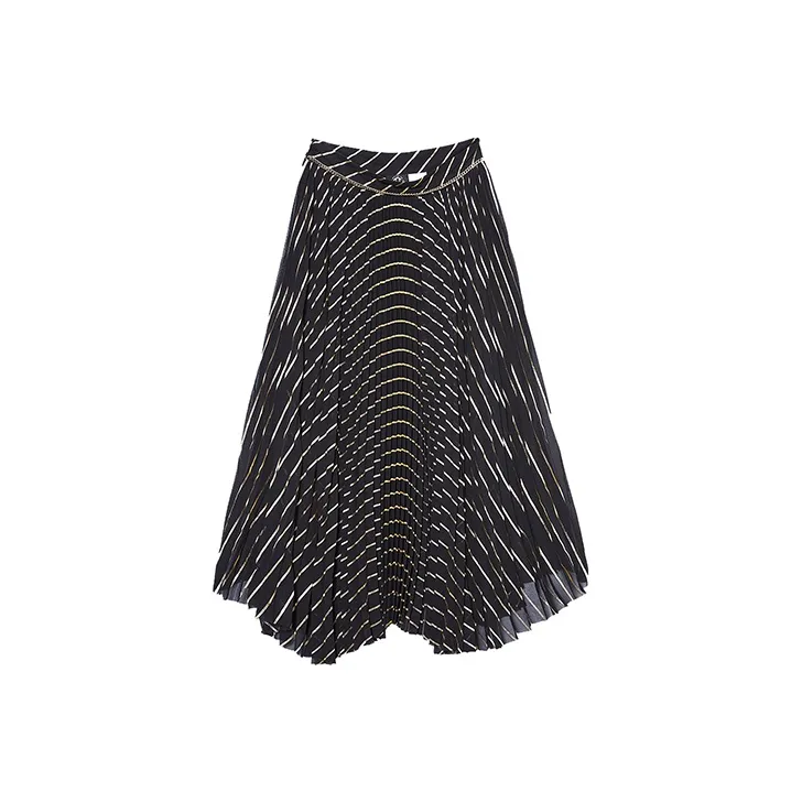 TCH Casual Long Skirts Women's Black Base Gold Logo-0