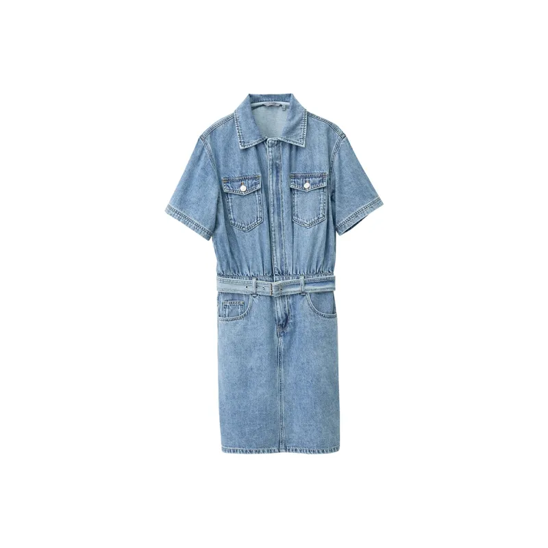 AMII Short Sleeved Dresses Women's Blue-0