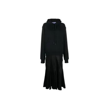 OFF WHITE Logo printed Hooded Midi Dress