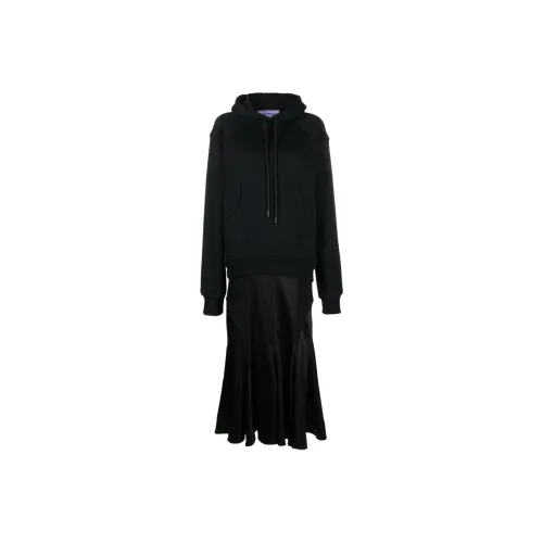 OFF WHITE Logo printed Hooded Midi Dress