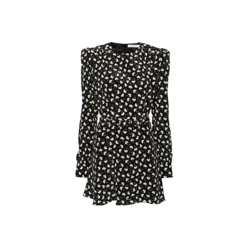 Alessandra Rich Clover Printed Belted Mini Dress