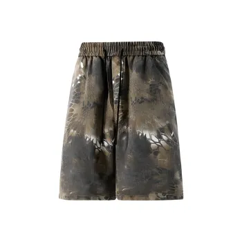 FFOMKE Casual Shorts Unisex Snakeskin Print Camouflage