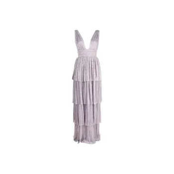 Sabina Musayev Alpha Lamé effect Tiered Gown