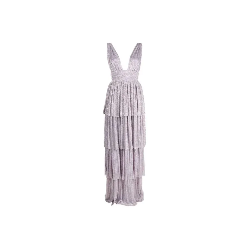 Sabina Musayev Alpha Lamé effect Tiered Gown-0