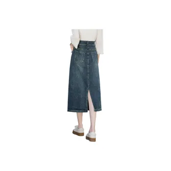 Like The Age Of Water Denim Long Skirts Women's Blue