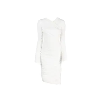 KHAITE The Arabella Ruched Midi Dress