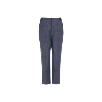 BESIONIA FW23 Suit Trouser Women's Gray Floral Pattern