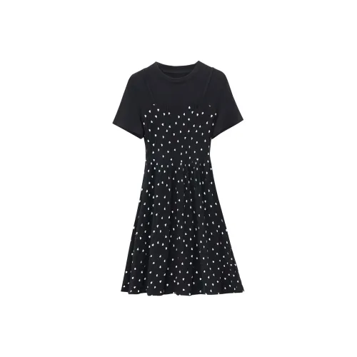 IDLE SOUL Short Sleeved Dress Women's Black