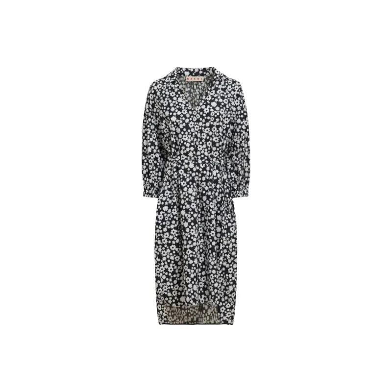 MARNI Floral print Midi Dress-0