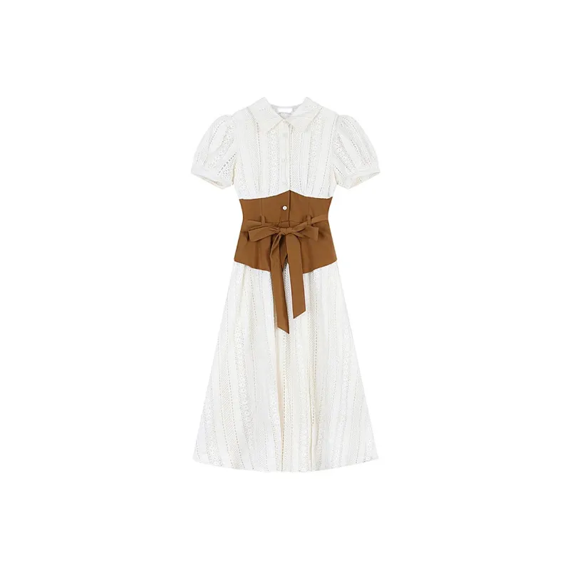 JOSR Short Sleeved Dresses Women's White-0