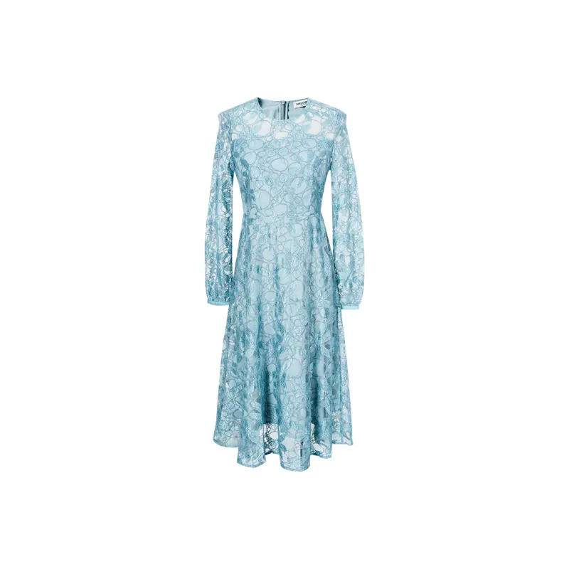 MISSSHINE Long Sleeved Dresses Women's Light Green-0