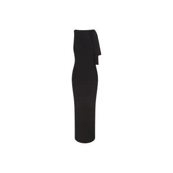 Khy DROP 004 Sueded Stretch Knotted Maxi Dress Sleeveless Dress Women's Black