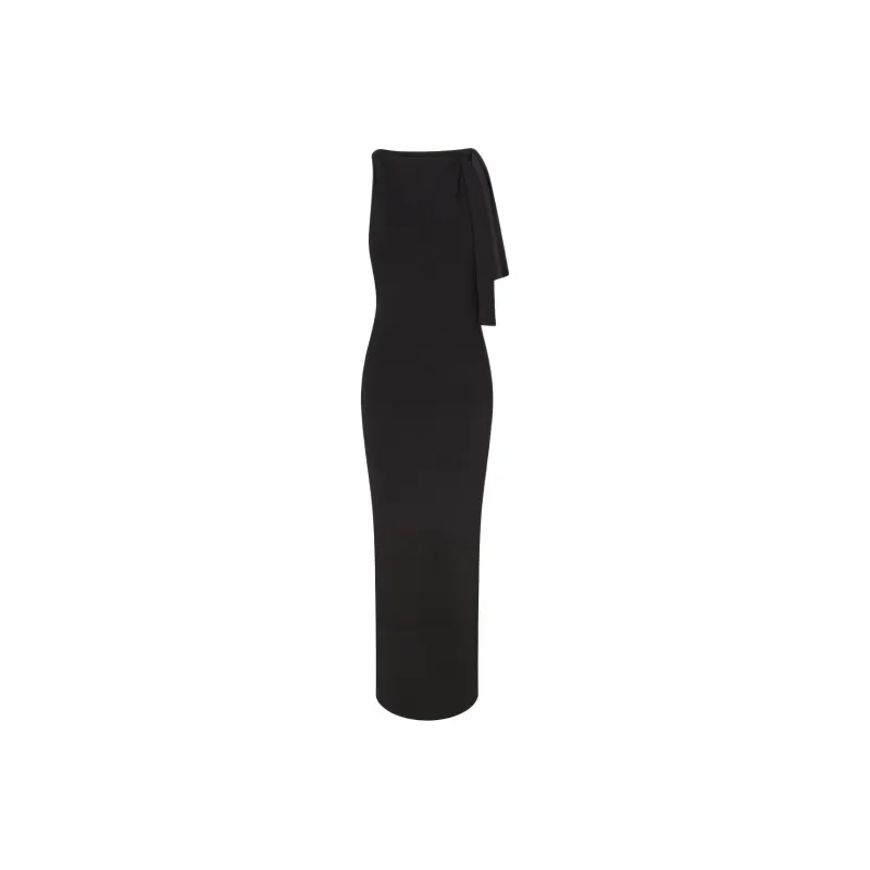 Khy DROP 004 Sueded Stretch Knotted Maxi Dress Sleeveless Dress Women's Black-0