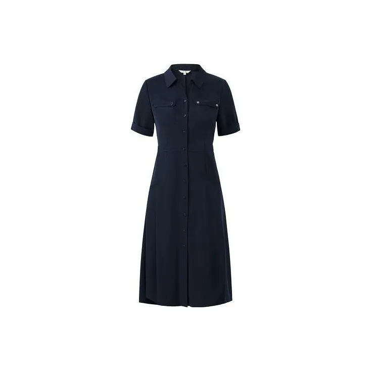 JZ Juzui Short Sleeved Dresses Women's Dark Blue-0