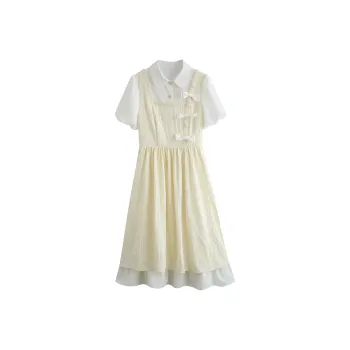JOSR Short Sleeved Dresses Women's Light Yellow