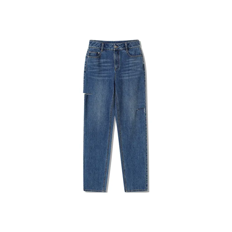 Roselingling Jeans Women's Dark Denim Blue-0