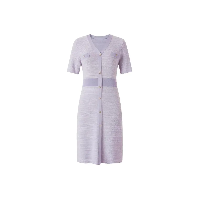 JZ. ANNAKRO Short Sleeved Dresses Women's Light Purple-0