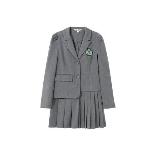 B.Duck Long Sleeved Dresses Women's Gray