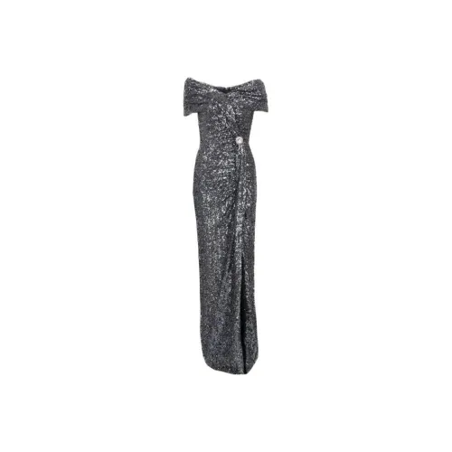 BALMAIN Off shoulder Sequin embellished Gown